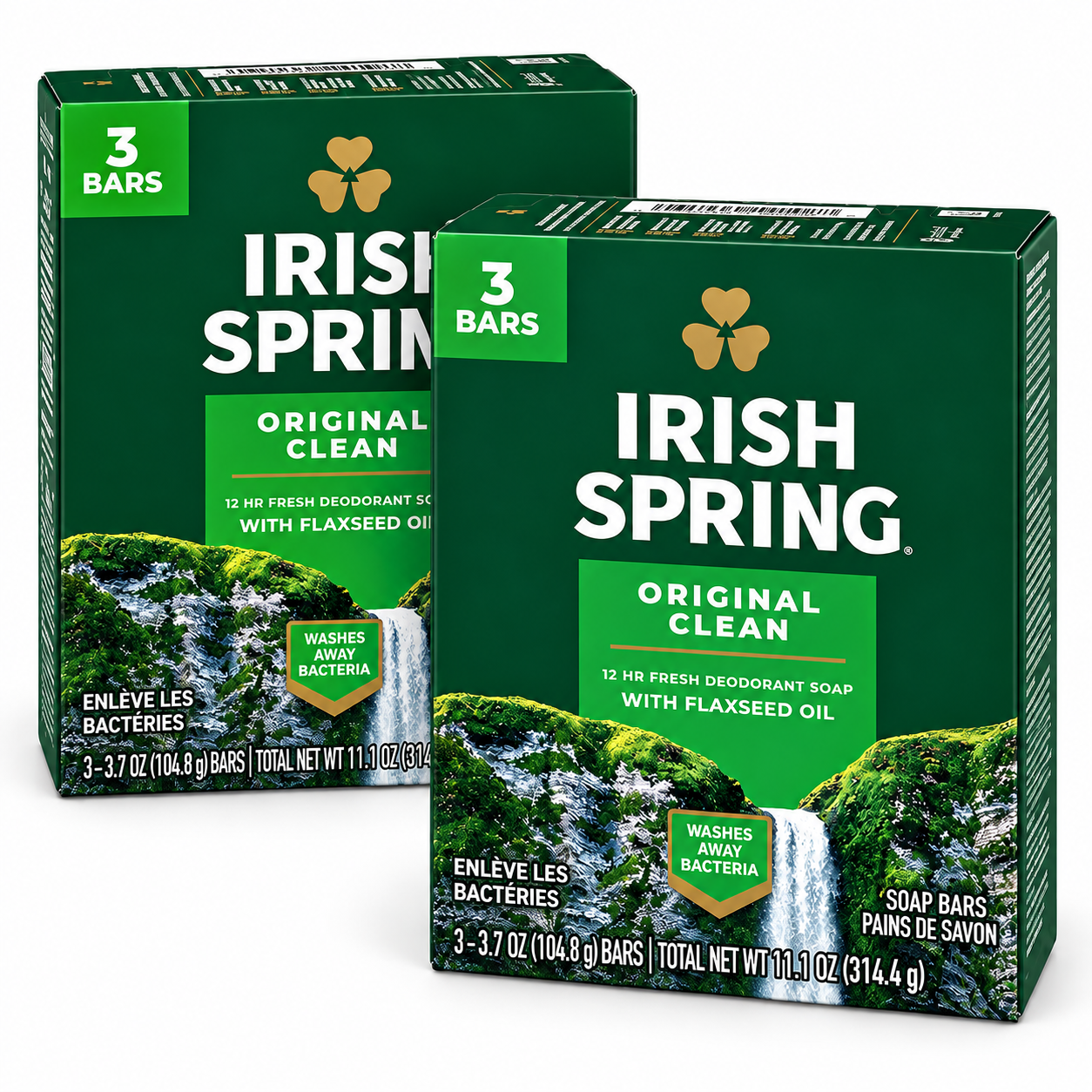 Irish Spring Original Deodorant Soap 3 Bars (Pack of 2, 6 Total) Irish Spring